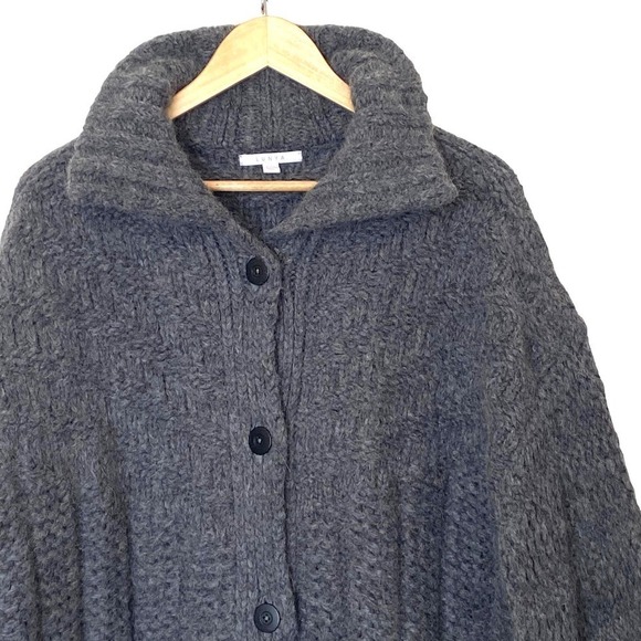 LUNYA Chunky Knit Wool Car Coat in Charcoal, Size X-Small/Small - Picture 6 of 15